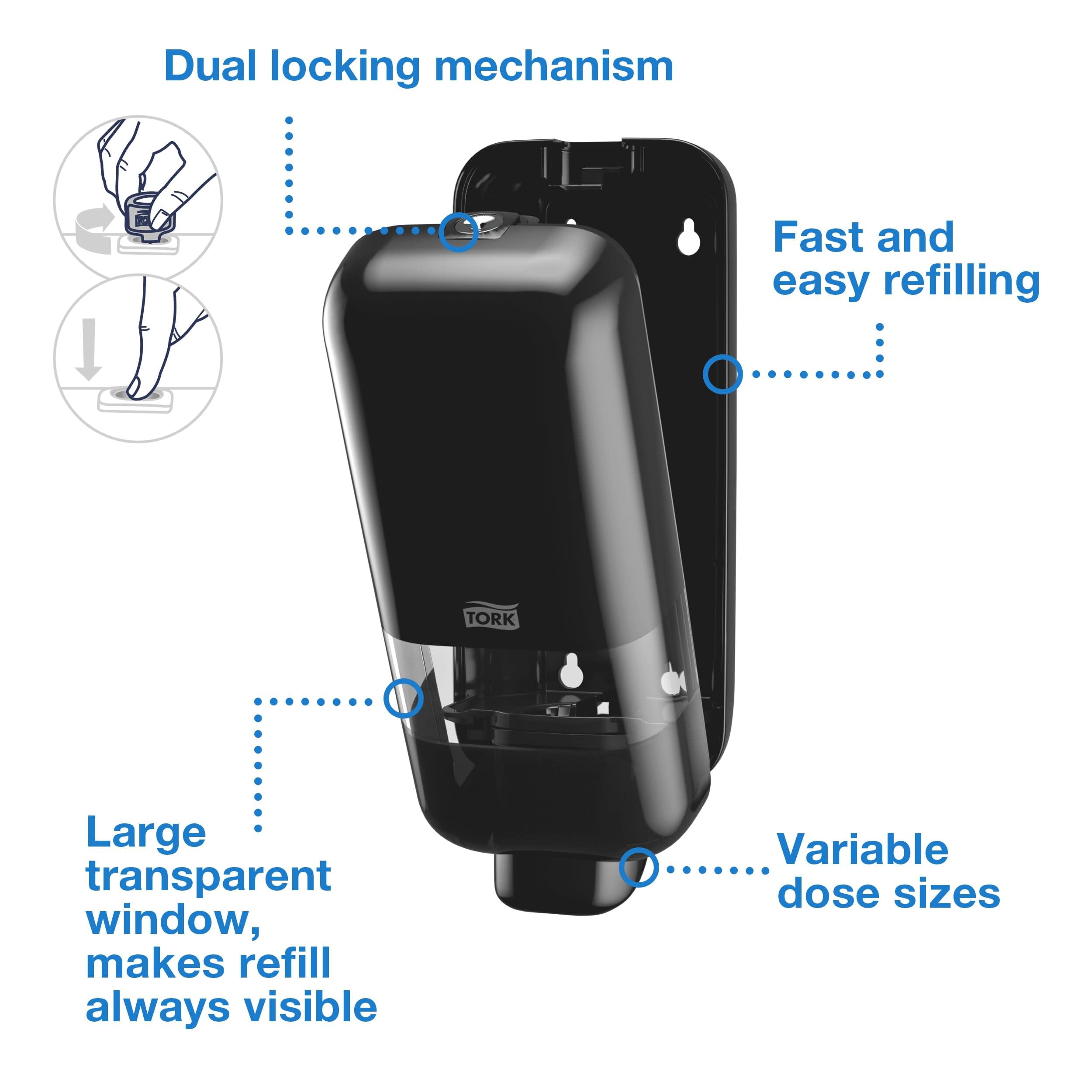 Tork Soap and Sanitiser Dispenser Black S4, Foam, Liquid and Gel
